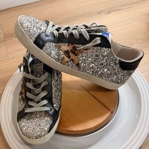 Golden Goose Superstar Glitter and Leopard Sneakers